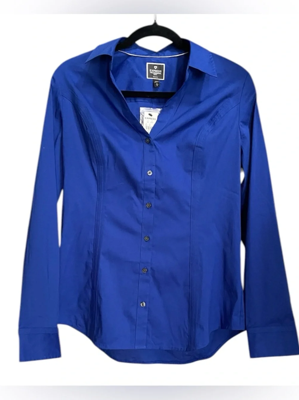 Express Blue Essential Button-Up Shirt - Size MEDIUM - Picture 1 of 4